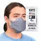 BNX 20-Pack KN95 Face Masks, Disposable Particulate KN95 Mask Made in USA, Tri-Fold Cup/Fish Style (20 Pack) (Earloop) (Model: EF95) Gray