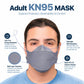 BNX 20-Pack KN95 Face Masks, Disposable Particulate KN95 Mask Made in USA, Tri-Fold Cup/Fish Style (20 Pack) (Earloop) (Model: EF95) Gray