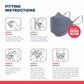 BNX 20-Pack KN95 Face Masks, Disposable Particulate KN95 Mask Made in USA, Tri-Fold Cup/Fish Style (20 Pack) (Earloop) (Model: EF95) Gray