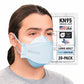 BNX 20-Pack KN95 Face Masks, Disposable Particulate KN95 Mask Made in USA, Tri-Fold Cup/Fish Style (20 Pack) (Earloop) (Model: EF95) Light Blue
