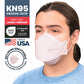 BNX 20-Pack KN95 Face Masks, Disposable Particulate KN95 Mask Made in USA, Tri-Fold Cup/Fish Style (20 Pack) (Earloop) (Model: EF95) Light Pink