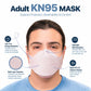 BNX 20-Pack KN95 Face Masks, Disposable Particulate KN95 Mask Made in USA, Tri-Fold Cup/Fish Style (20 Pack) (Earloop) (Model: EF95) Light Pink