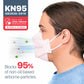 BNX 20-Pack KN95 Face Masks, Disposable Particulate KN95 Mask Made in USA, Tri-Fold Cup/Fish Style (20 Pack) (Earloop) (Model: EF95) Light Pink