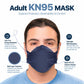 BNX 20-Pack KN95 Face Masks, Disposable Particulate KN95 Mask Made in USA, Tri-Fold Cup/Fish Style (20 Pack) (Earloop) (Model: EF95) Navy