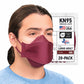 BNX 20-Pack KN95 Face Masks, Disposable Particulate KN95 Mask Made in USA, Tri-Fold Cup/Fish Style (20 Pack) (Earloop) (Model: EF95) Red