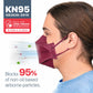 BNX 20-Pack KN95 Face Masks, Disposable Particulate KN95 Mask Made in USA, Tri-Fold Cup/Fish Style (20 Pack) (Earloop) (Model: EF95) Red