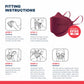 BNX 20-Pack KN95 Face Masks, Disposable Particulate KN95 Mask Made in USA, Tri-Fold Cup/Fish Style (20 Pack) (Earloop) (Model: EF95) Red