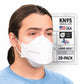 BNX 20-Pack KN95 Face Masks, Disposable Particulate KN95 Mask Made in USA, Tri-Fold Cup/Fish Style (20 Pack) (Earloop) (Model: EF95) White