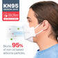 BNX 20-Pack KN95 Face Masks, Disposable Particulate KN95 Mask Made in USA, Tri-Fold Cup/Fish Style (20 Pack) (Earloop) (Model: EF95) White