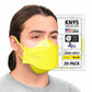 BNX 20-Pack KN95 Face Masks, Disposable Particulate KN95 Mask Made in USA, Tri-Fold Cup/Fish Style (20 Pack) (Earloop) (Model: EF95) Yellow