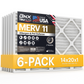 BNX TruFilter 14x20x1 MERV 11 Pleated Air Filter – Made in USA (6-Pack)