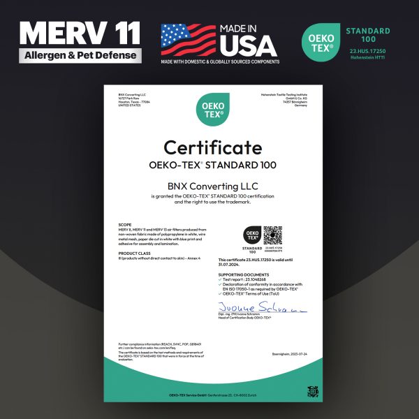 BNX TruFilter 20x20x1 MERV 11 Pleated Air Filter – Made in USA (6-Pack)