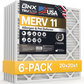 BNX TruFilter 20x20x1 MERV 11 Pleated Air Filter – Made in USA (6-Pack)