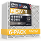 BNX TruFilter 20x22x1 MERV 11 Pleated Air Filter – Made in USA (6-Pack)