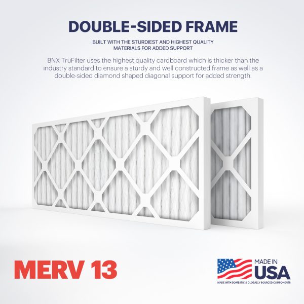 BNX TruFilter 10x24x1 MERV 13 Pleated Air Filter – Made in USA (4-Pack)