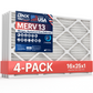 BNX 16x25x1 MERV 13 Pleated Air Filter – Made in USA (4-Pack)