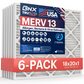 BNX TruFilter 18x20x1 MERV 13 Pleated Air Filter - Made in USA (6-Pack)