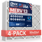 BNX TruFilter 20x22x1 MERV 13 Pleated Air Filter - Made in USA (4-Pack)