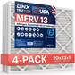 BNX TruFilter 20x23x1 MERV 13 Pleated Air Filter - Made in USA (4-Pack)