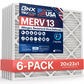 BNX TruFilter 20x23x1 MERV 13 Pleated Air Filter - Made in USA (6-Pack)