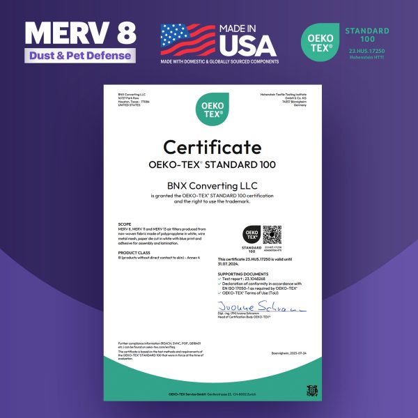 BNX TruFilter 20x25x1 MERV 8 Pleated Air Filter – Made in USA (6-Pack)