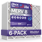 BNX TruFilter 20x22x1 MERV 8 Pleated Air Filter – Made in USA (6-Pack)
