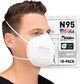 BNX N95 Mask Respirator (NIOSH) (Model: H95W), White